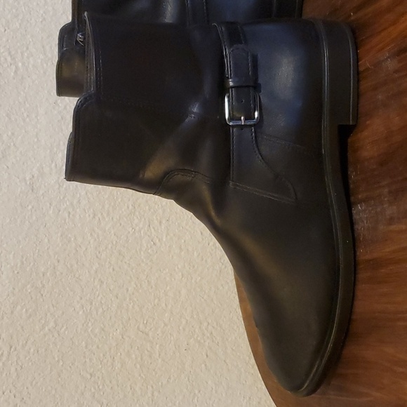 Ecco Womens Black Leather Booties Boots Side Zip Excellent Condition! Sz.6 - Picture 10 of 14